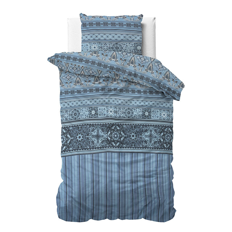 Dekbedovertrek Mia Eenpersoons (140x220 cm) Meerkleurig Katoen Dessin: Patroon Sleeptime Elegance De