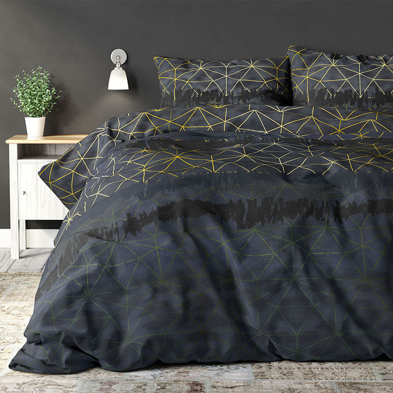 Dekbedovertrek Erwan Dekbedovertrek - Tweepersoons (200x200 cm) - Zwart Polyester-katoen - Dessin: - Sleeptime Elegance - Dekbed-Discounter.nl