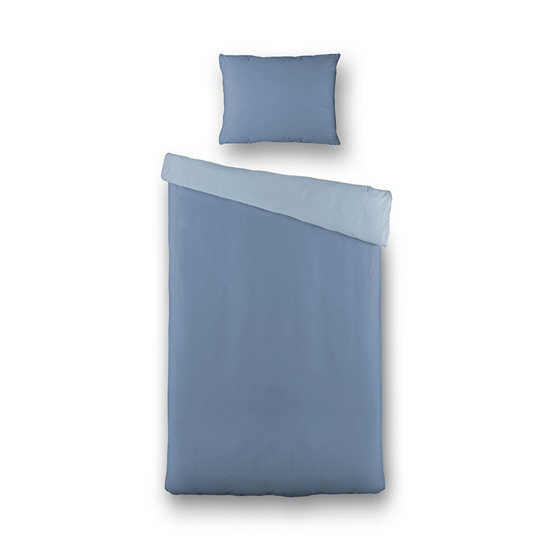 Dekbedovertrek Hotel Two Tone Eenpersoons (140x200 cm) Blauw Microvezel Dessin: Effen Fresh & Co Dek