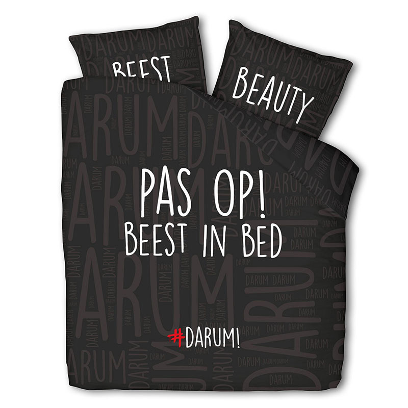 Dekbedovertrek #DARUM! Beest in Bed Dekbedovertrek Tweepersoons (200x200 cm) Zwart Microvezel Dessin