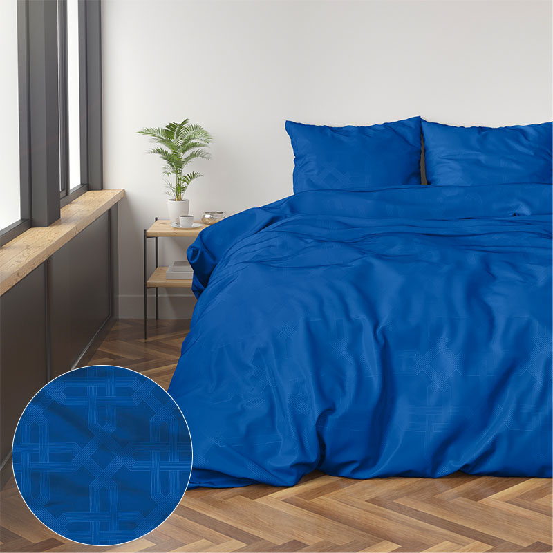 Dekbedovertrek Nika - Lits-Jumeaux (240x220 cm) - Blauw Microvezel - Dessin: Effen - Zensation - Dekbed-Discounter.nl