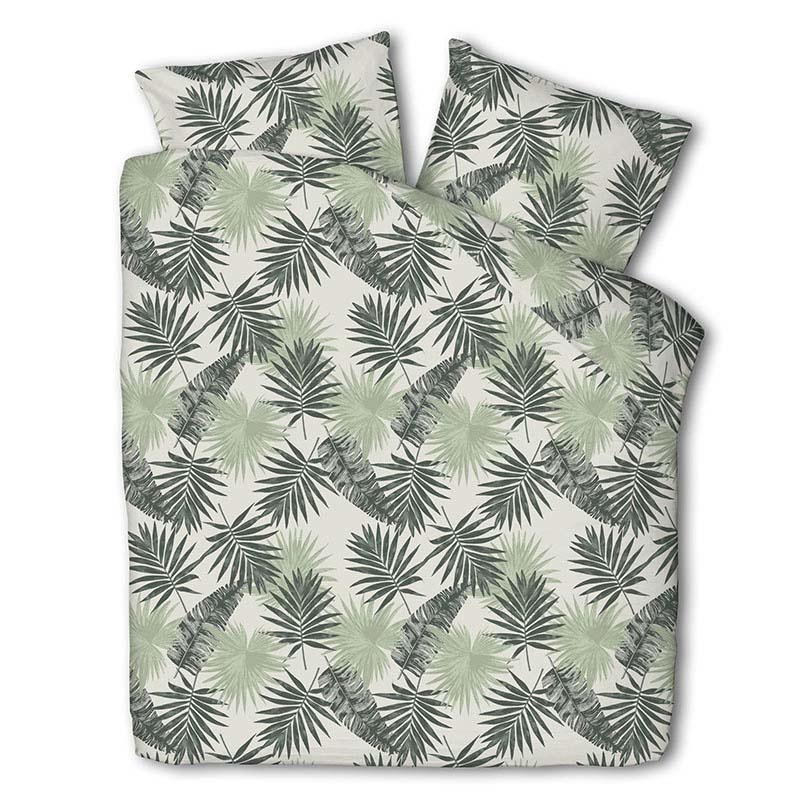 Presence Pretty Palm - Groen Dekbedovertrek 2-persoons (200 x 220 cm + 2 kussenslopen) Dekbedovertrek