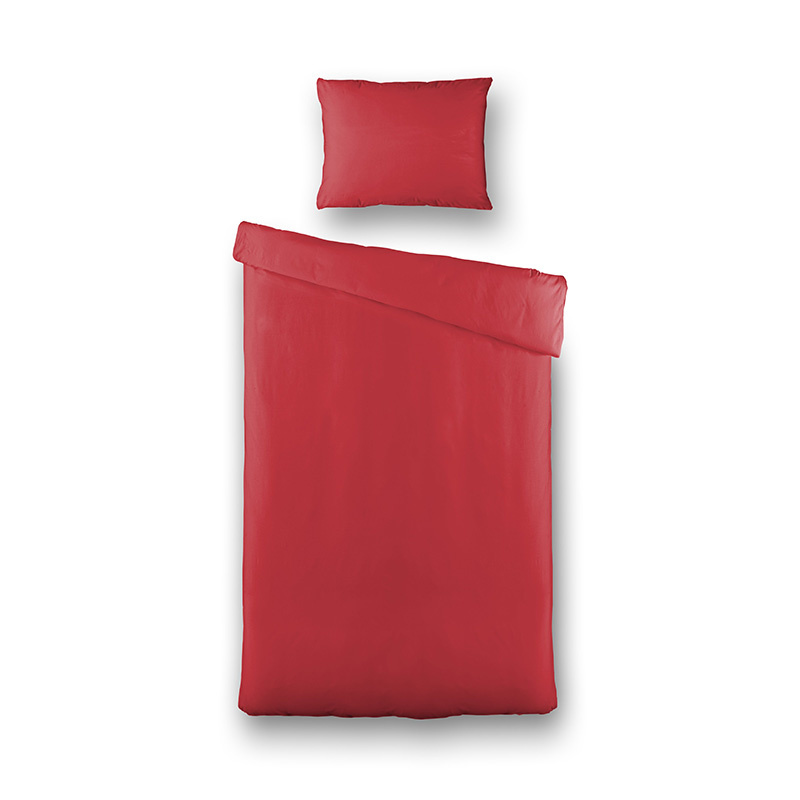 Dekbedovertrek Silk Satin Eenpersoons (140x220 cm) Rood Microvezel Dessin: Effen Fresh & Co Dekbed-D