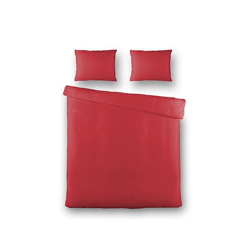 Dekbedovertrek Silk Satin Lits-Jumeaux (240x220 cm) Rood Microvezel Dessin: Effen Fresh & Co Dekbed-