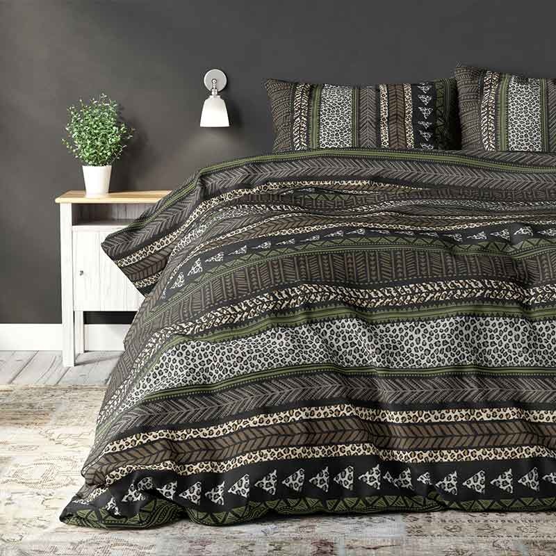 Sleeptime Marlon Dekbedovertrek - 140x200/220 + 1 kussensloop 60x70 - Zwart - Eenpersoons