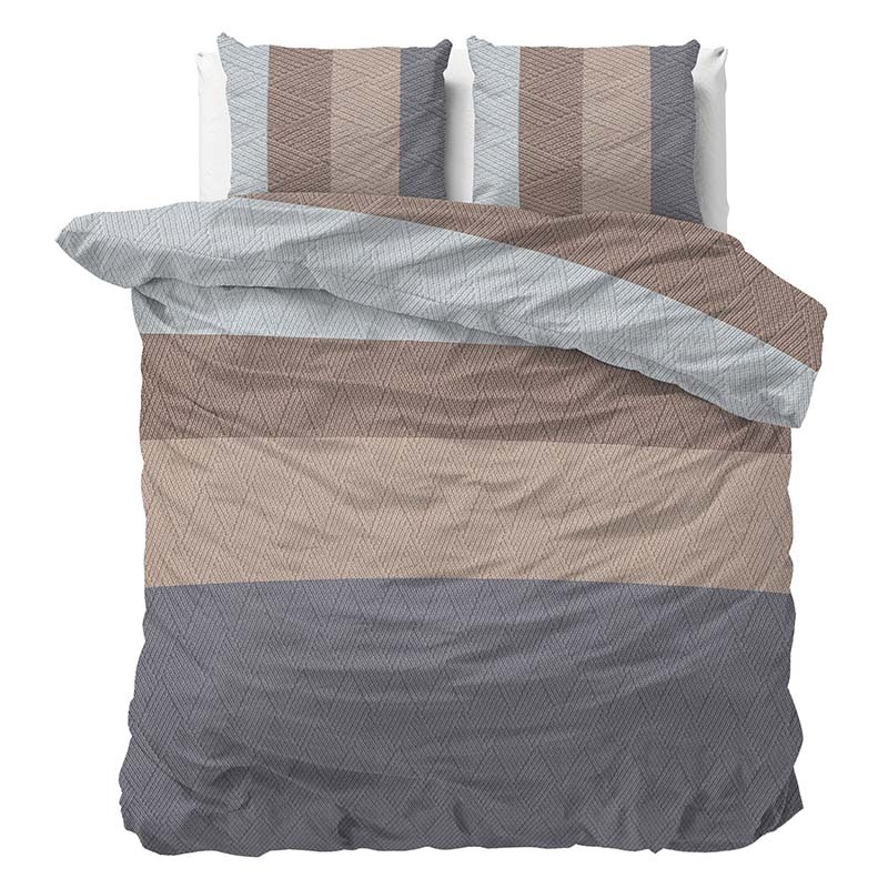 DreamHouse Bedding Knitty Natural - Flanel Dekbedovertrek Lits-jumeaux (240 x 200/220 cm + 2 kussenslopen) Dekbedovertrek