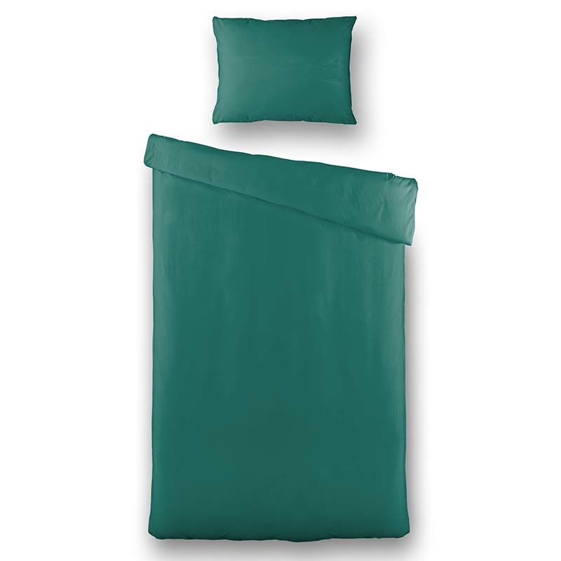 Luna Bedding Luna Uni - Groen Dekbedovertrek 1-persoons (140 x 220 cm + 1 kussensloop) Dekbedovertrek