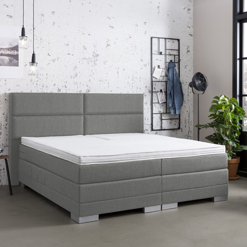 Elektrisch Verstelbare 2-Persoons Boxspring Thor Grijs 160x200 cm Pocketvering Inclusief Topper Dekb