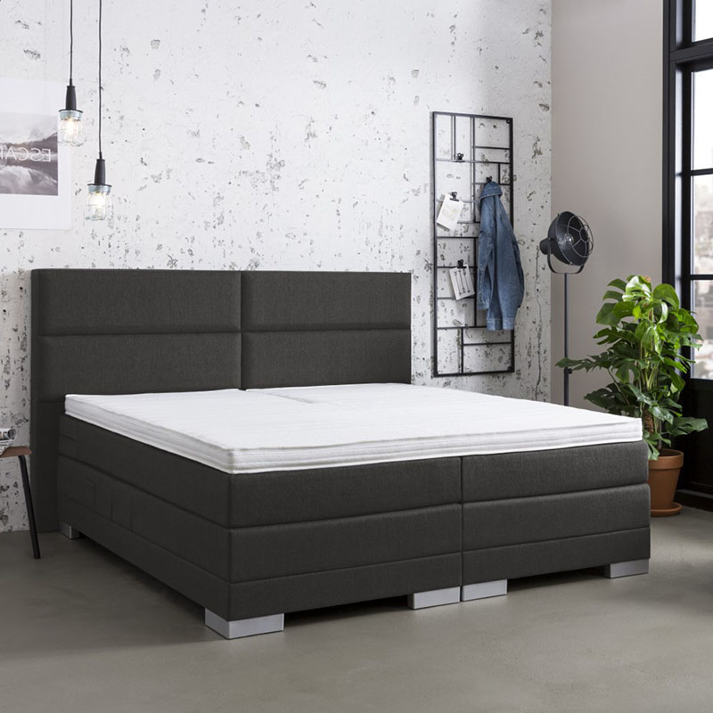 Elektrisch Verstelbare 2-Persoons Boxspring Thor Zwart 160x200 cm Pocketvering Inclusief Topper Dekb