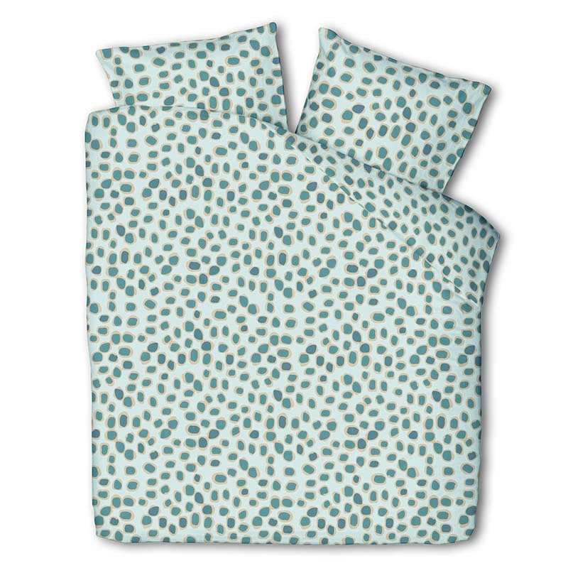 Dekbedovertrek Crazy Dots Dekbedovertrek - Eenpersoons (140x220 cm) - Wit & Groen 80% polyester 20% katoen - Dessin: Stippen - Luna Bedding -