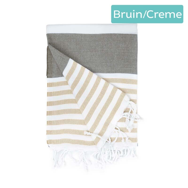 The One Towelling Hamamdoek Marine - 100 x 180 cm Kleur: Bruin/Creme