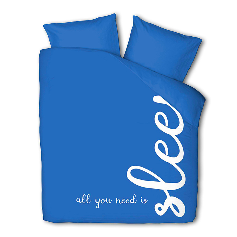 Presence All You Need Is Sleep - Blauw Dekbedovertrek 2-persoons (200 x 220 cm + 2 kussenslopen) Dekbedovertrek
