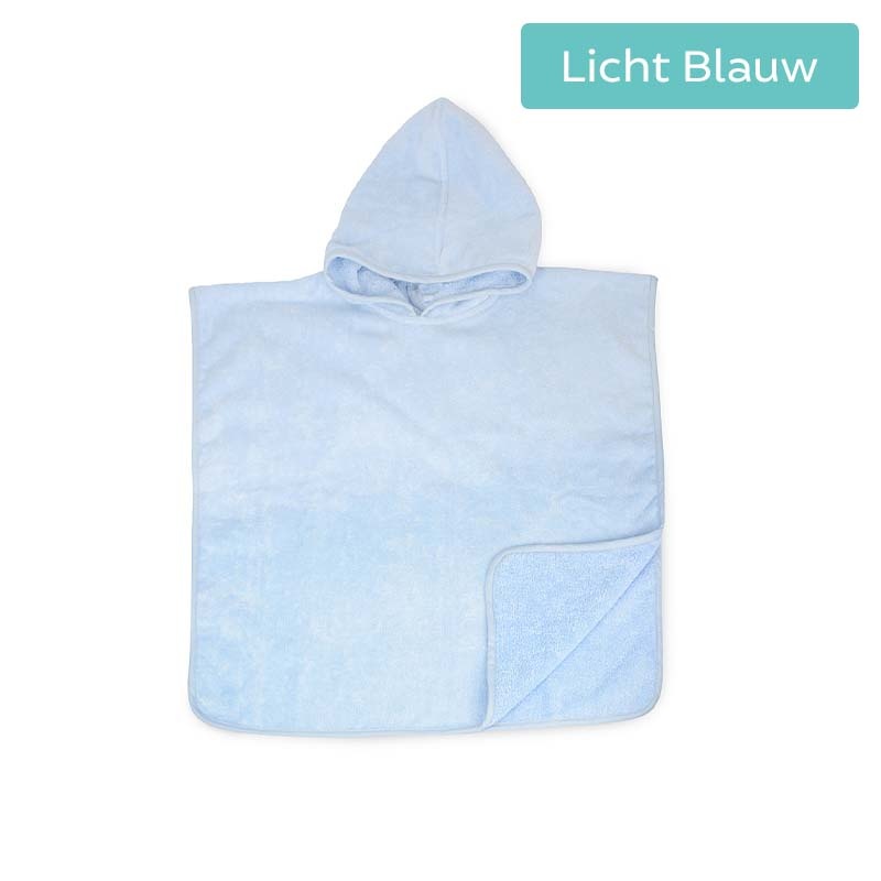 The One Towelling Baby Poncho Kleur: Lichtblauw