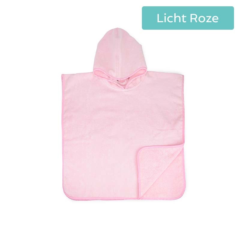 The One Towelling Baby Poncho Kleur: Lichtroze