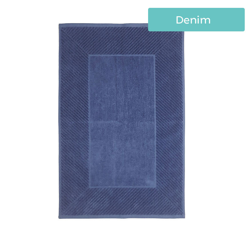 The One Towelling Badmat Velours Kleur: Denim