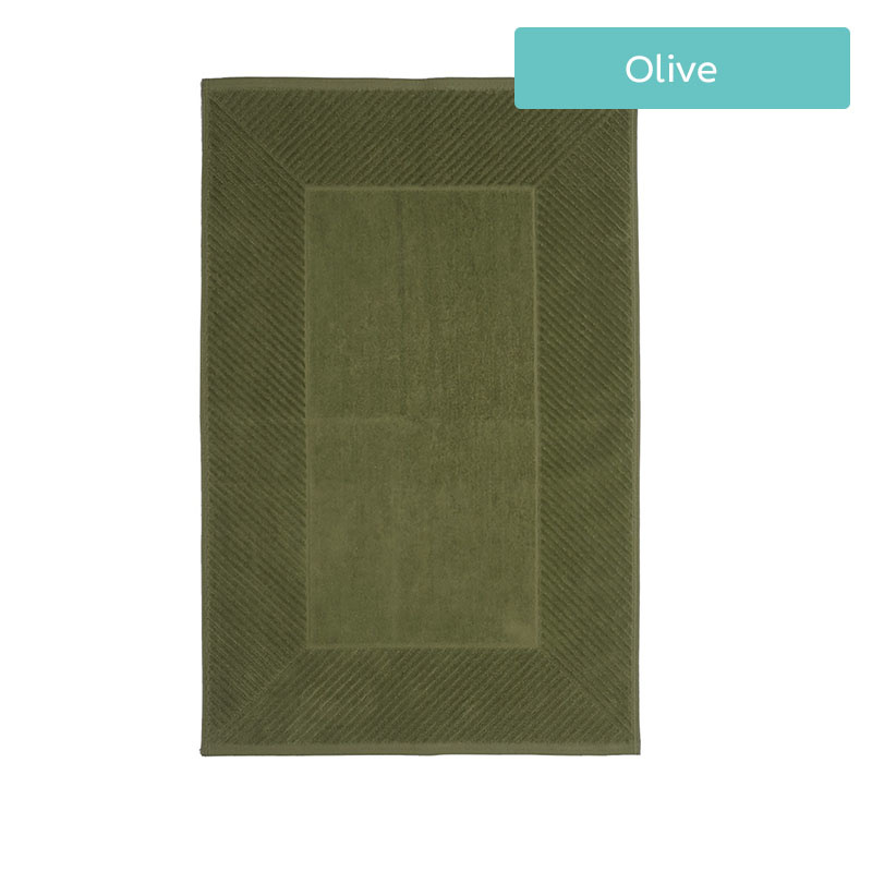 The One Towelling Badmat Velours Kleur: Olive
