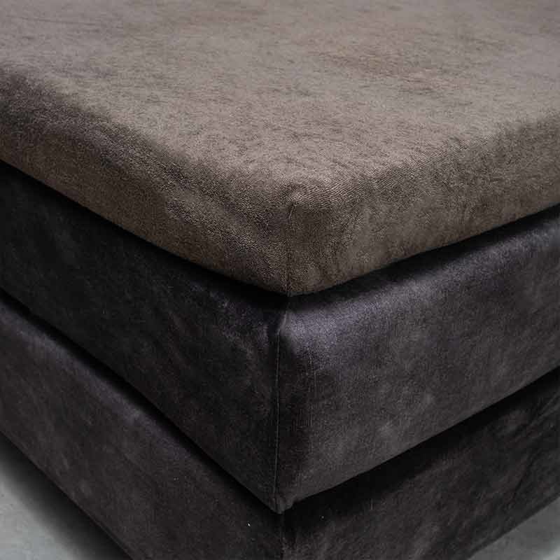 Badstof Topper Hoeslaken Taupe 80x200 cm Taupe Fresh & Co Dekbed-Discounter.nl