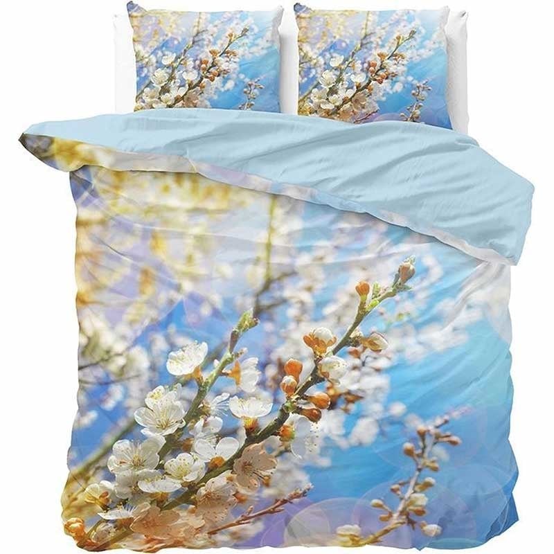 Pure Dekbedovertrek Blossom - Blauw Lits-jumeaux (240 x 200/220 cm + 2 kussenslopen) Dekbedovertrek