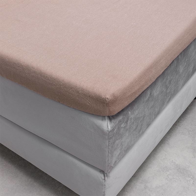 Topper Hoeslaken Flanel Taupe 180x200 cm Taupe Fresh & Co Dekbed-Discounter.nl