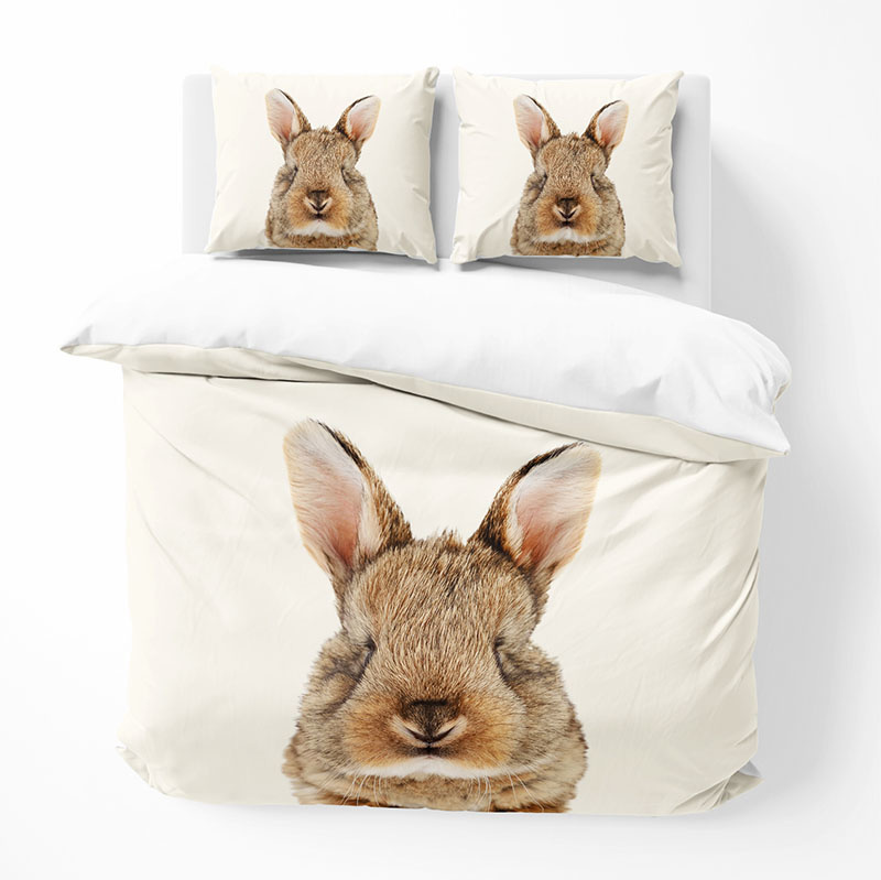 DLC Cute Bunny Dekbedovertrek Lits-jumeaux (240 x 200/220 cm + 2 kussenslopen) Dekbedovertrek