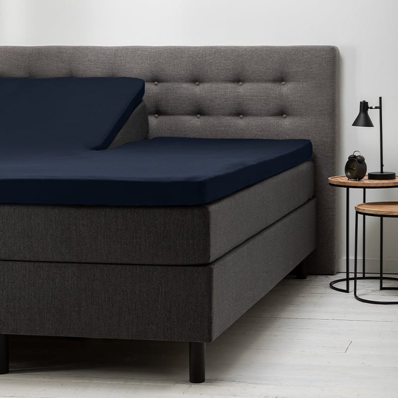 Fresh & Co Comfort Splittopper Hoeslaken - Jersey 160 x 200/210 cm, Kleur: Navy