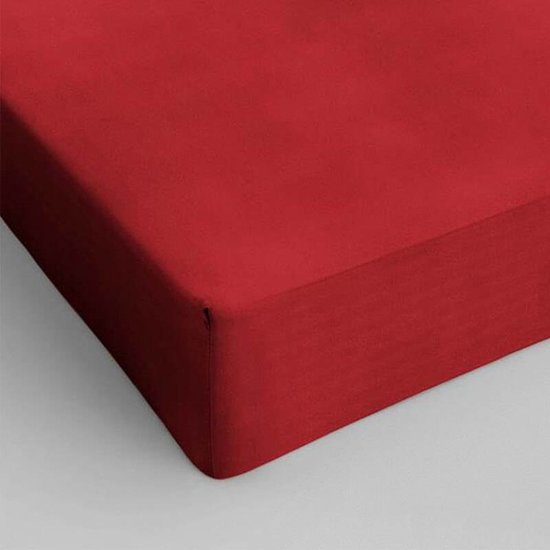 Hoeslaken Katoen - Rood - Maat: 70x200