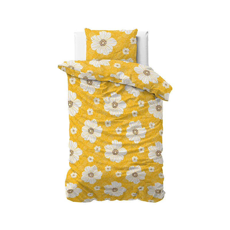 Sleeptime Dekbedovertrek Indulge Lotis Yellow Flower 1-persoons 140x200/220 cm