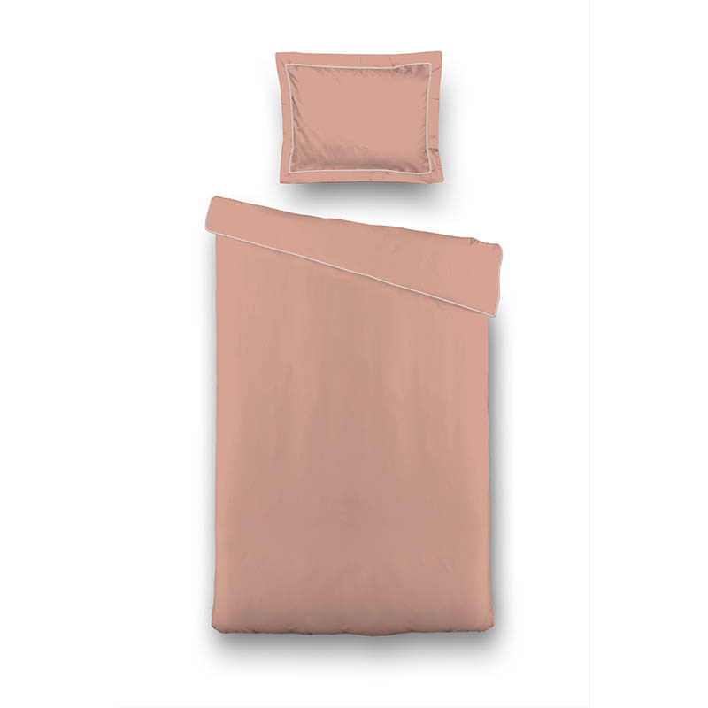 Dekbedovertrek Hotel Piping Eenpersoons (140x220 cm) Roze Microvezel Dessin: Effen Luna Bedding Dekb