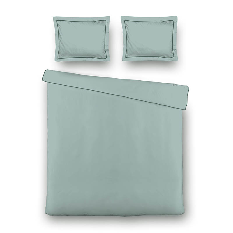 Dekbedovertrek Hotel Piping Lits-Jumeaux (240x220 cm) Groen Microvezel Dessin: Effen Luna Bedding De