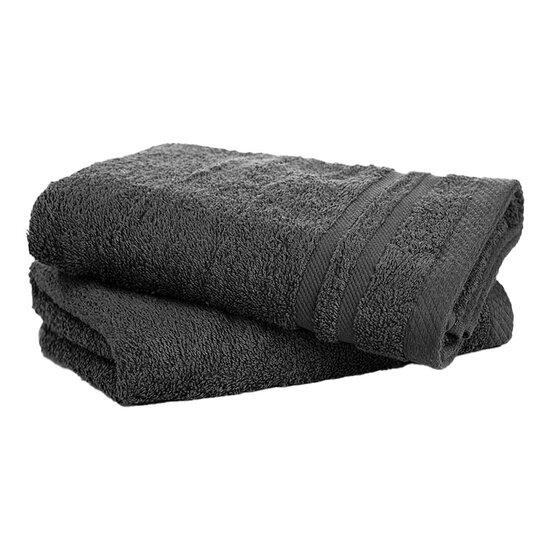 2-PACK: Handdoeken - Antraciet - 60 x 110 cm 