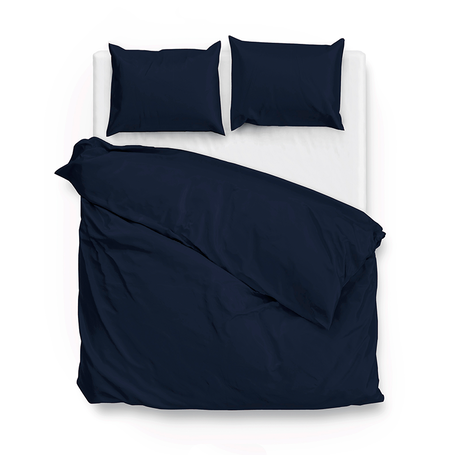Dekbedovertrek Katoen-Satijn - Satinado - Navy Blue