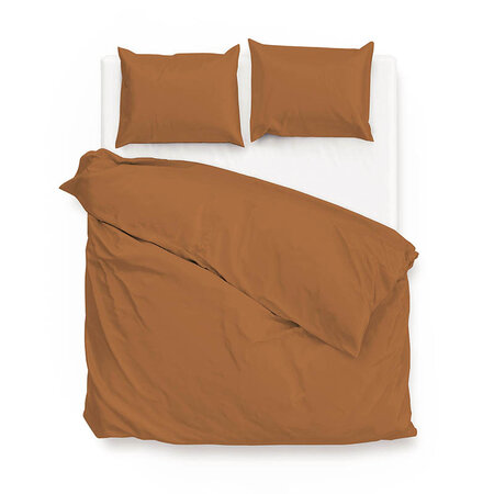 Dekbedovertrek Katoen-Satijn - Satinado - Cognac Brown