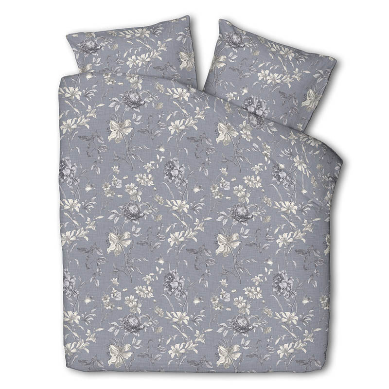 Dekbedovertrek Gray Blossom Dekbedovertrek Lits-Jumeaux (240x220 cm) Grijs Katoen Dessin: Natuur Fre