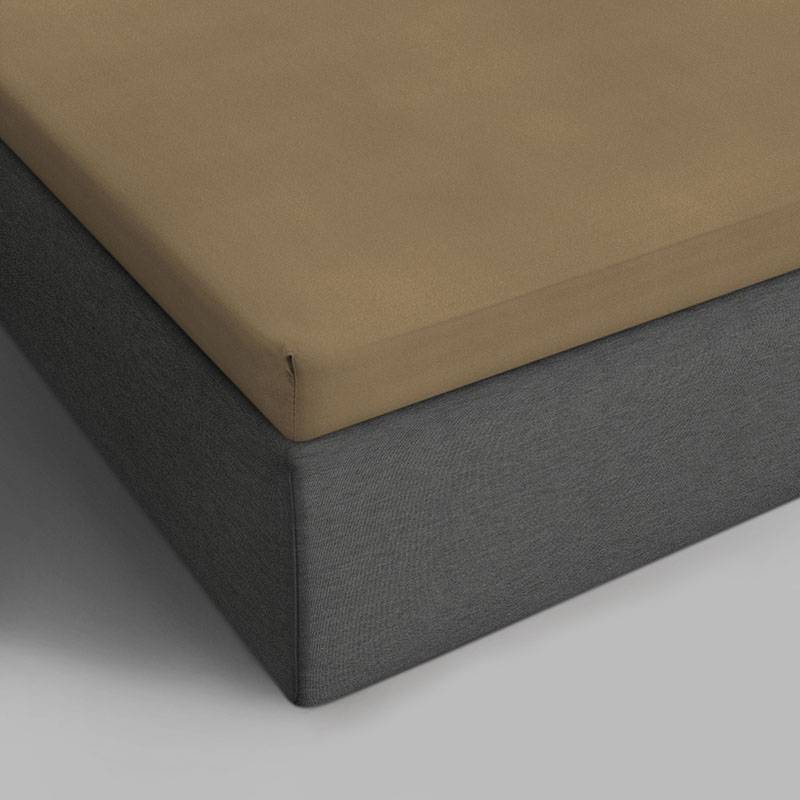 Katoenen Topper Hoeslaken Taupe -Maat: 90 x 220 90x220 cm Taupe DreamHouse Bedding Dekbed-Discounter