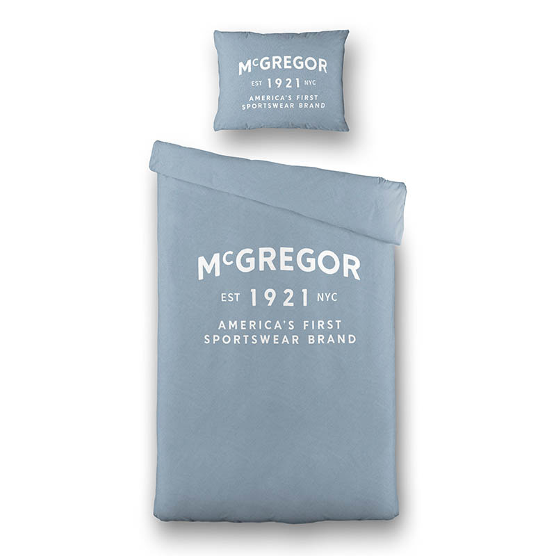 Dekbedovertrek McGregor Boston - Eenpersoons (140x240 cm) - Blauw Katoen - Dessin: Tekst - McGregor - Dekbed-Discounter.nl