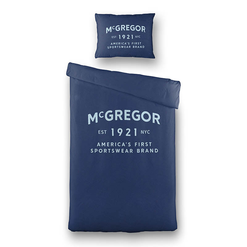 Dekbedovertrek McGregor Boston Eenpersoons (140x240 cm) Navy Katoen Dessin: Tekst McGregor Dekbed-Di