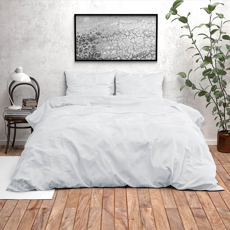 Dekbedovertrek Houston - Lits-Jumeaux (240x220 cm) - Wit Microvezel - Dessin: Patroon - Fresh & Co - Dekbed-Discounter.nl