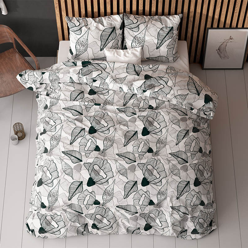 Dekbedovertrek Katla Dekbedovertrek Lits-Jumeaux (240x220 cm) Groen Katoen Dessin: Sleeptime Eleganc