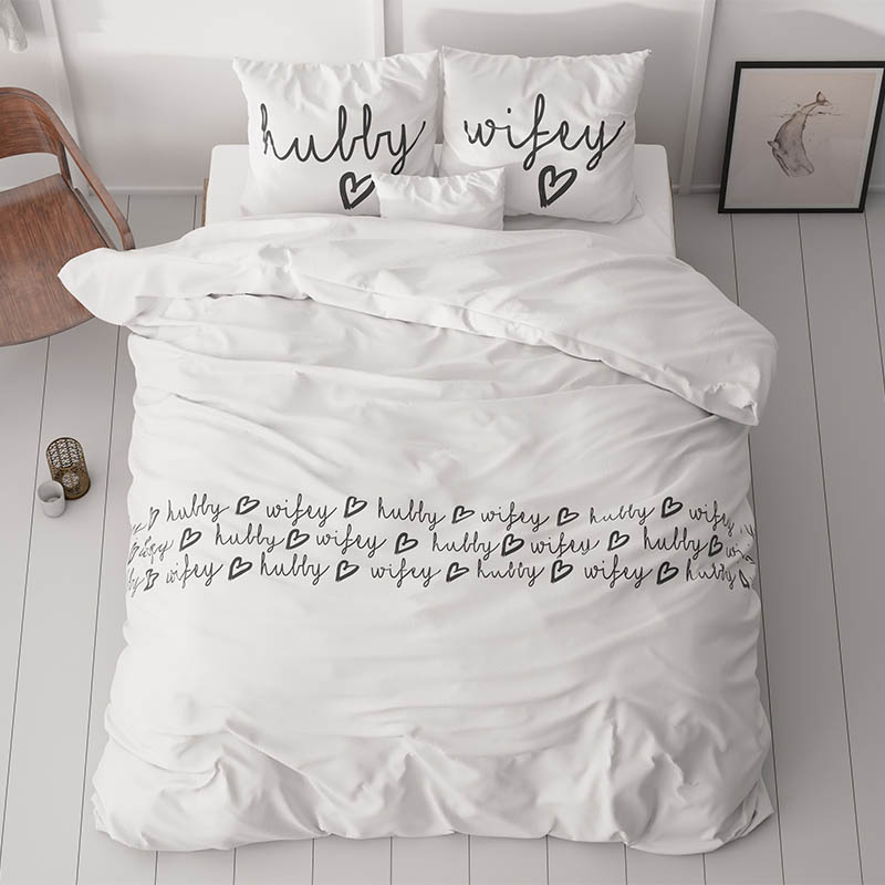 Dekbedovertrek Imelda Dekbedovertrek Lits-Jumeaux (240x220 cm) Wit Katoen Dessin: Sleeptime Elegance