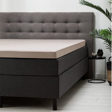 Topper Hoeslaken - Katoen - Zand - 90 x 200 cm 