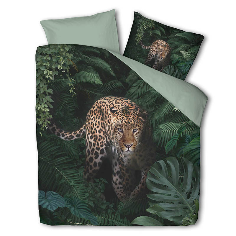 Dekbedovertrek Jungle Cheetah Dekbedovertrek Tweepersoons (200x220 cm) Groen & Roze Microvezel Katoe