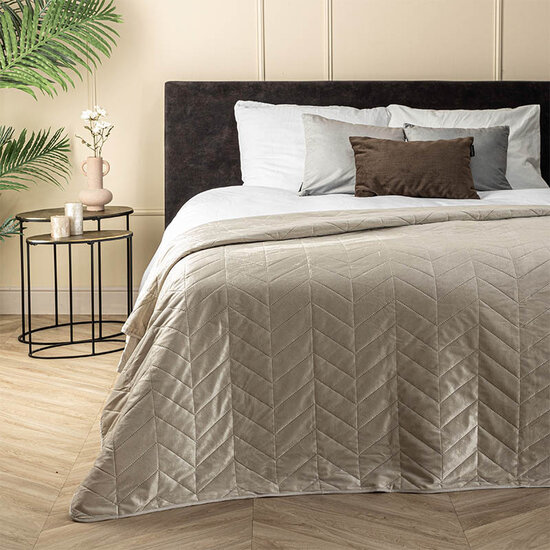 Bedsprei Velvet Prisma - Beige