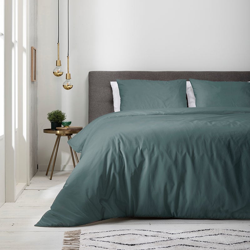 Dekbedovertrek Luna Uni Lits-Jumeaux (240x220 cm) Groen Microvezel Dessin: Effen Luna Bedding Dekbed