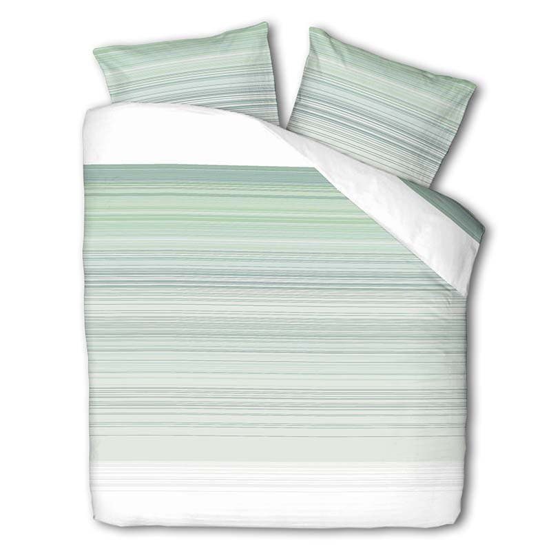 Dekbedovertrek Pastel Green Stripes Dekbedovertrek Tweepersoons (200x220 cm) Groen Katoen Dessin: St