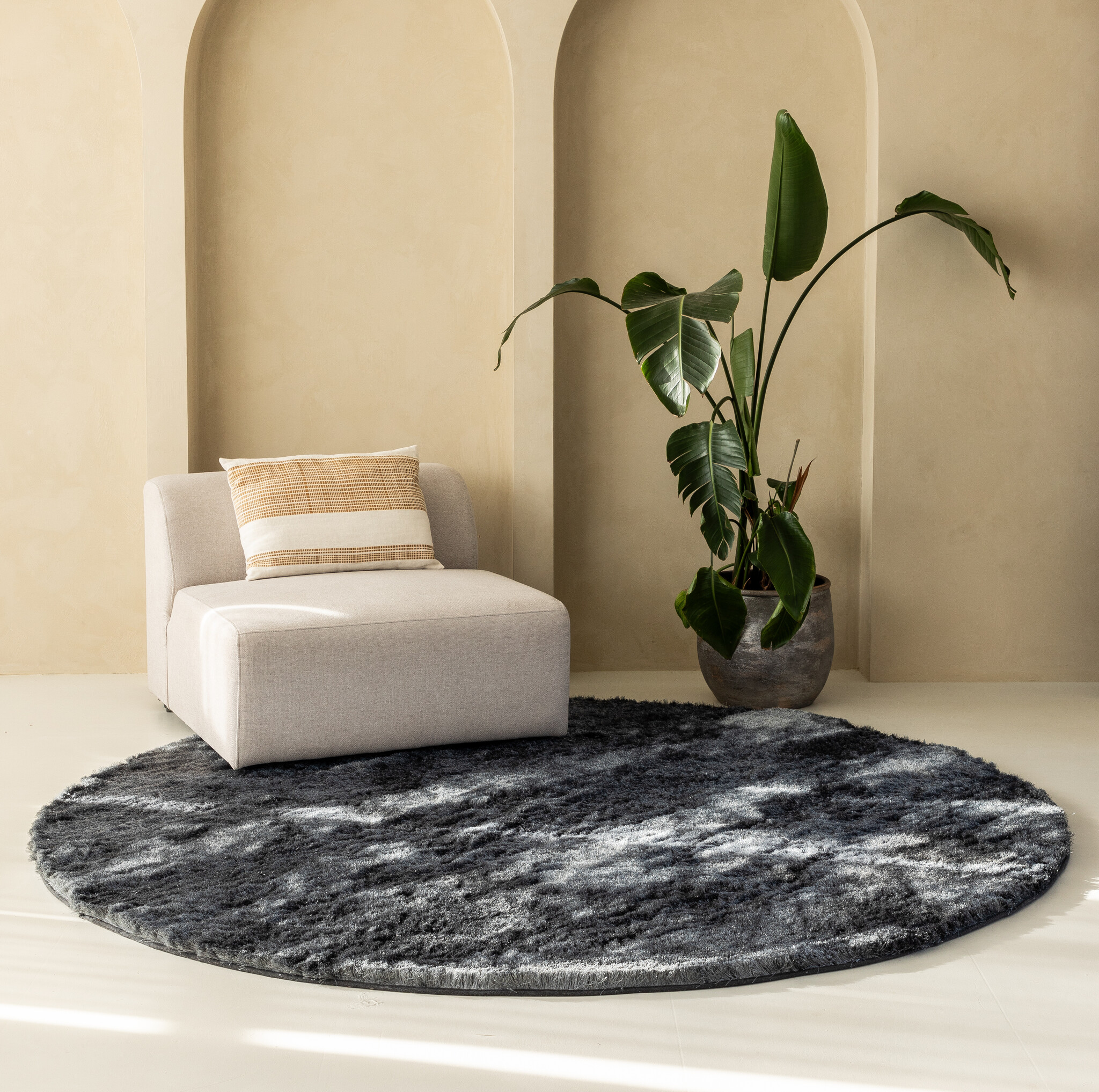 Vloerkleed Sense Antraciet Grandstone Rechthoek 3-6 mm Dekbed-Discounter.nl