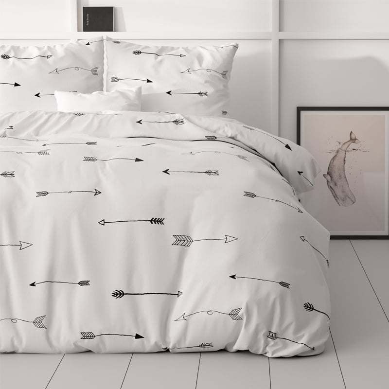 Dekbedovertrek Risma Dekbedovertrek Eenpersoons (140x200 cm) Wit Katoen Dessin: Sleeptime Elegance D