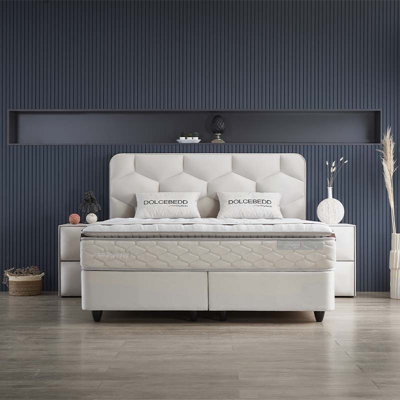 1-Persoons Boxspring Met Opbergruimte - Dolcebedd - Beige 90x200 cm - Pocketvering - Inclusief Topper - Dekbed-Discounter.nl