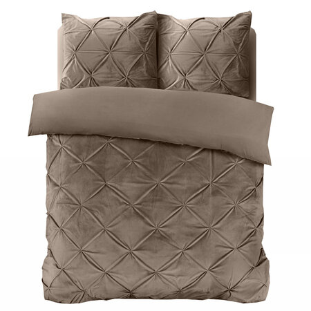 Dekbedovertrek Velvet Pintuck - Taupe