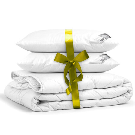 Beddengoed pakket: 2 Hoofdkussens + All Season Dekbed - 200 x 200 cm