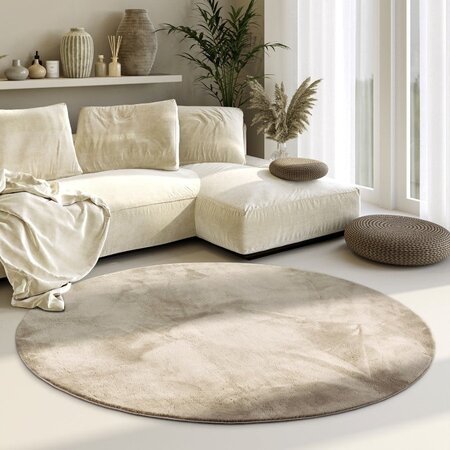 Vloerkleed Leon Rond - Creme